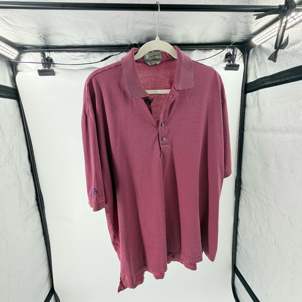 Golf Descente International Collection Mens L Striped‎ Egyptian Cotton Polo